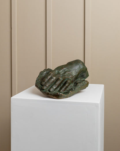 Bronze sculpture of a hand Italy 1960s Arts and Crafts Florence sculptural details vintage