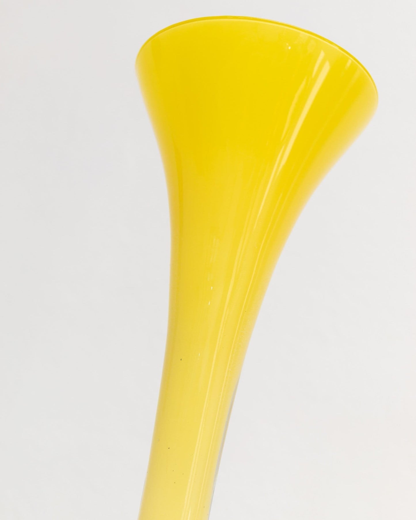 Yellow Empoli glass vase XL table decoration mid-century design Italy 1970s vintage