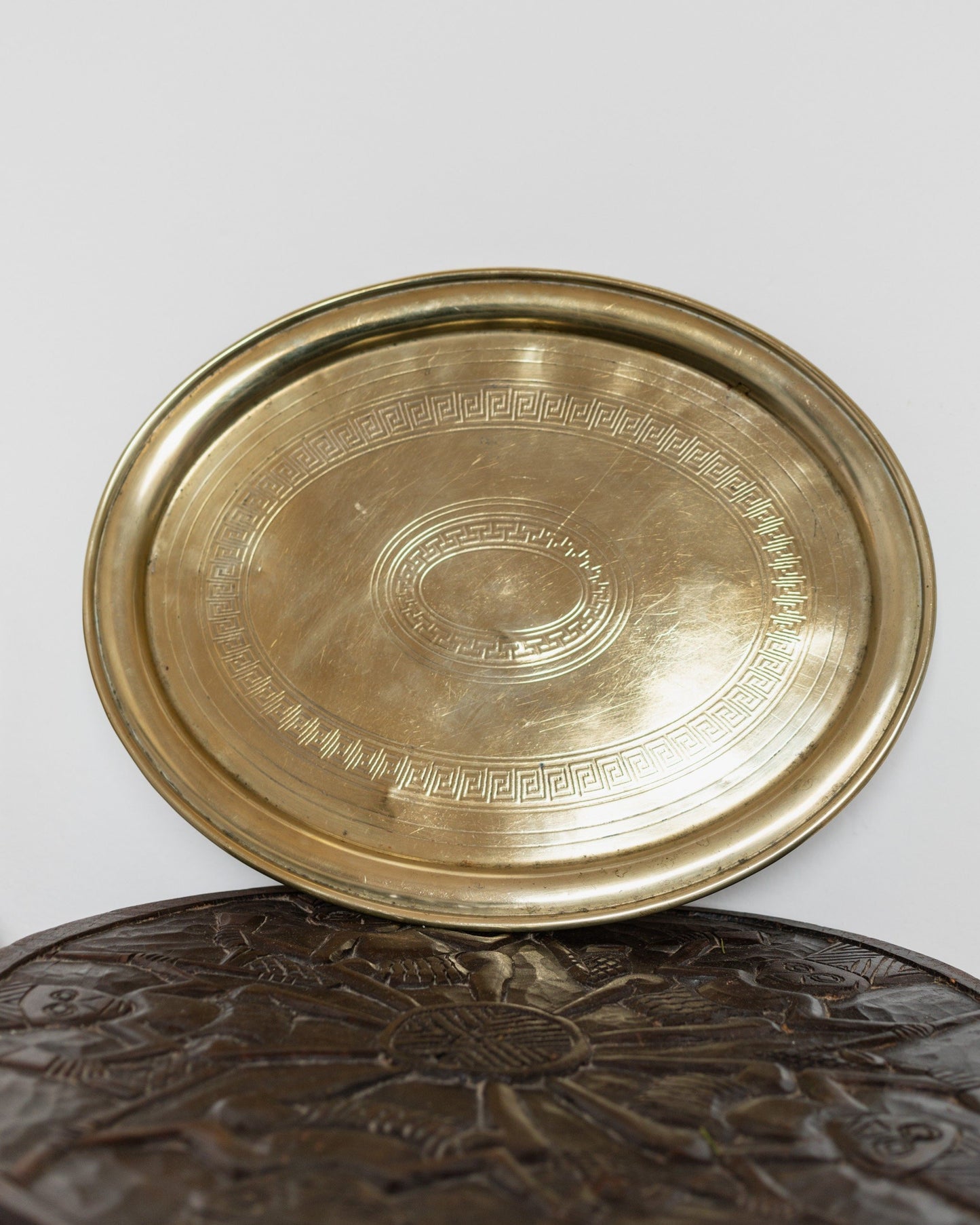 Gold plated tray by Henniger &amp; Co oval bowl for table decoration Art Deco Germany 1930s Vintage