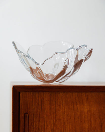 XL Danish crystal bowl by Lütken for Royal Copenhagen 1970s Mid Century Design Vintage