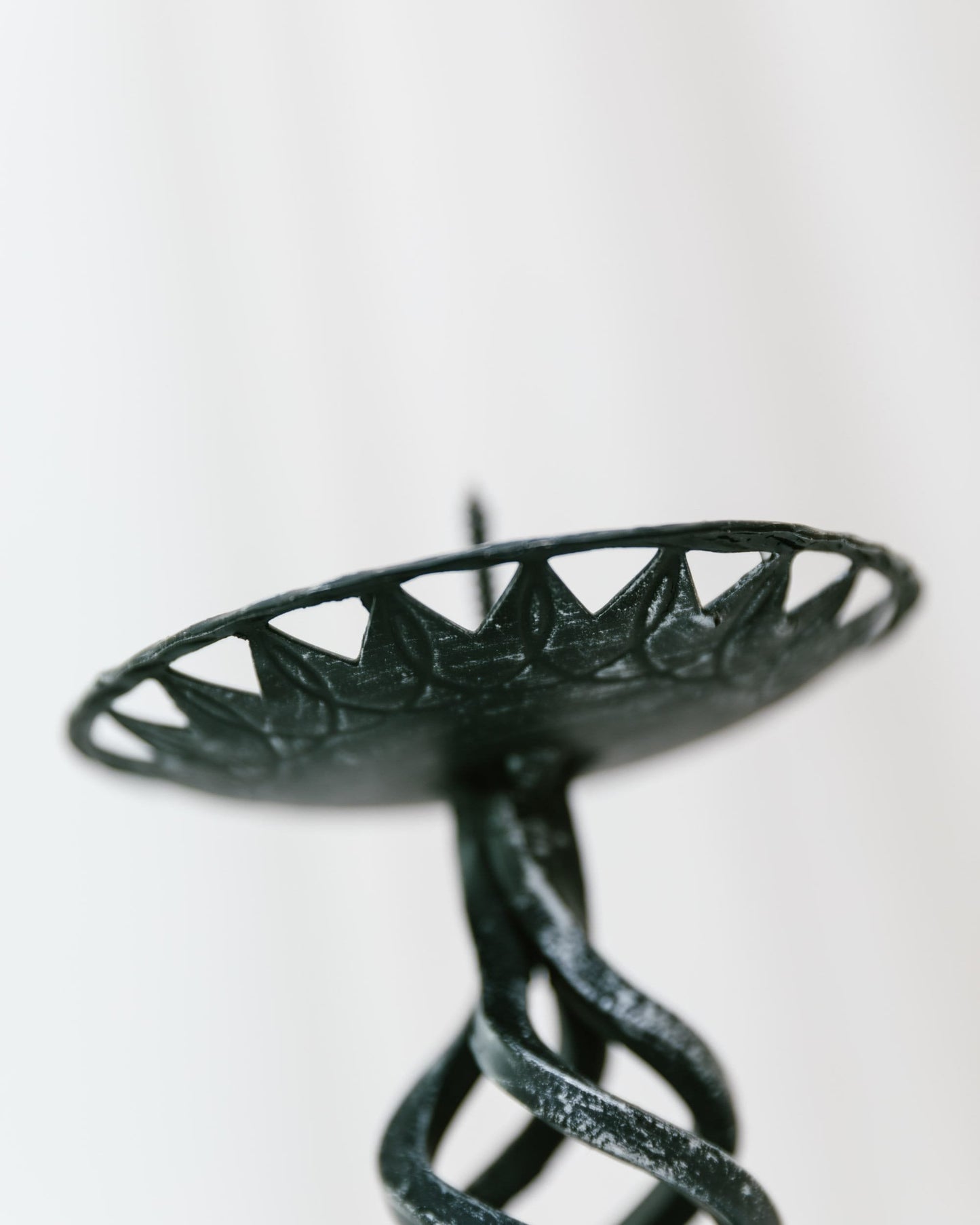 Forged candle holder brutalist design 1950s vintage