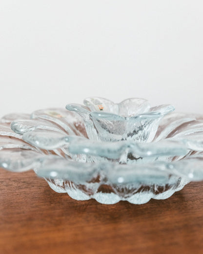 Set of 3 Danish Holmegaard Flower Bowls No. 388, 60s 70s Crystal Glass Mid Century Design Vintage