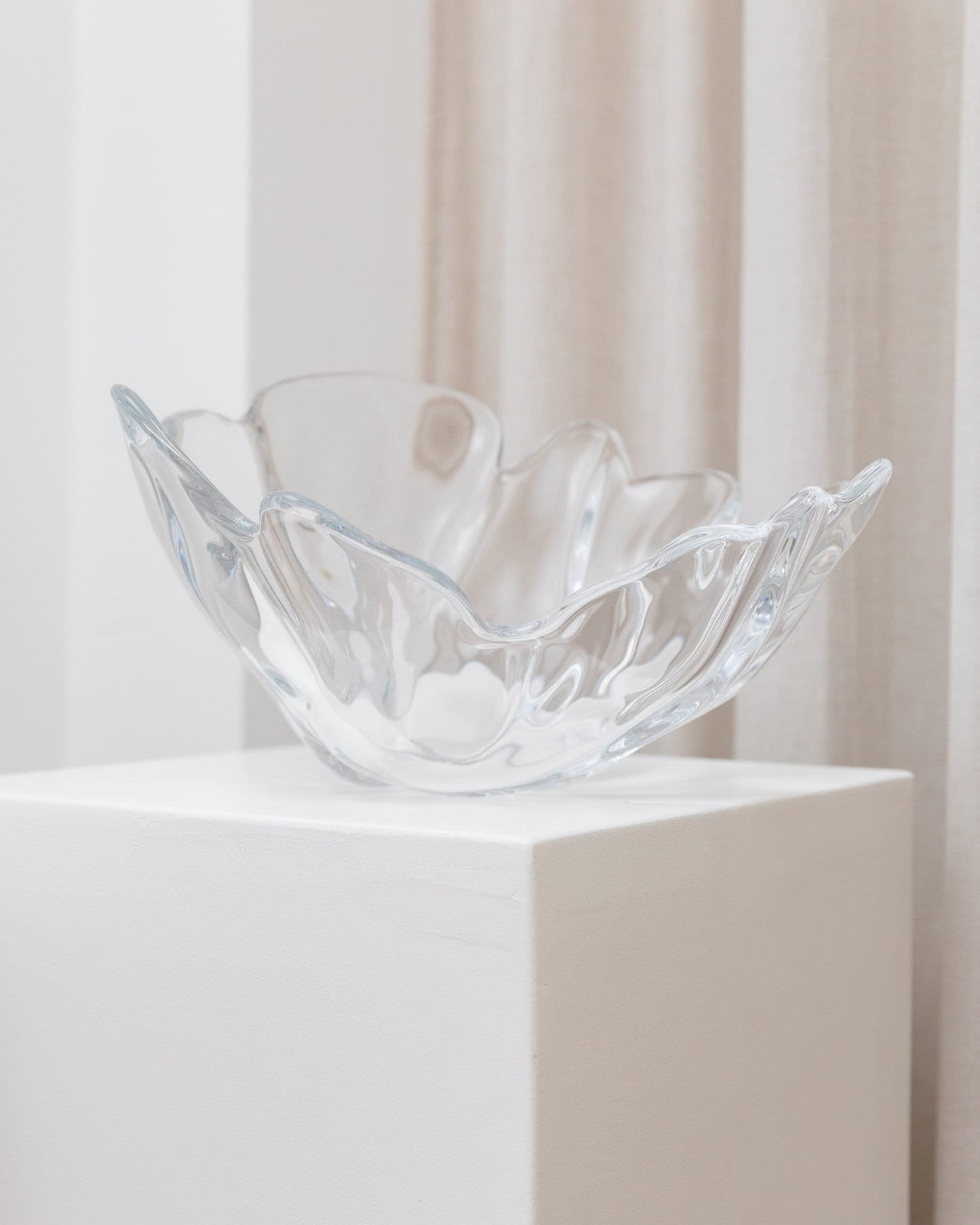 XL Danish crystal bowl by Lütken for Royal Copenhagen 1970s Mid Century Design Vintage