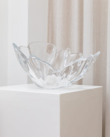 XL Danish crystal bowl by Lütken for Royal Copenhagen 1970s Mid Century Design Vintage