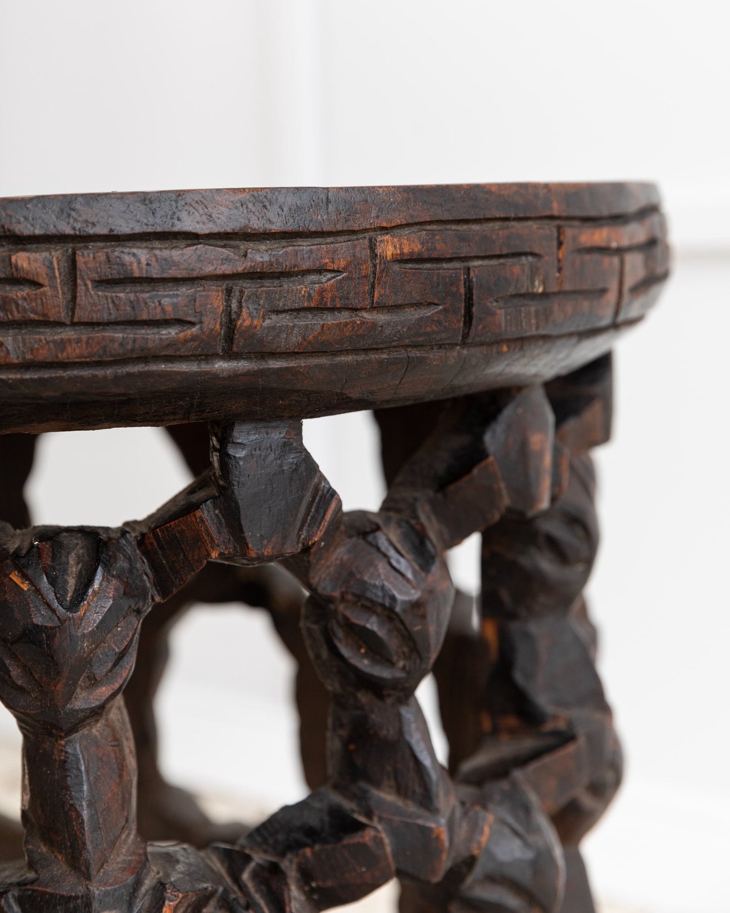 Old Bamileke stool table from Cameroon African art 1950s vintage