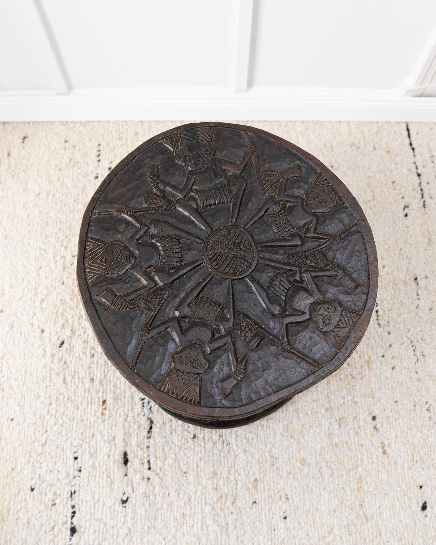 Old Bamileke stool table from Cameroon African art 1950s vintage