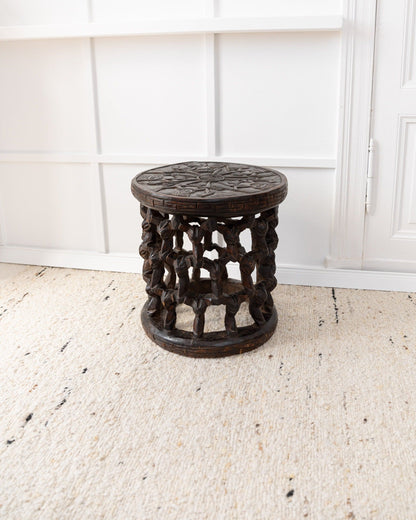 Old Bamileke stool table from Cameroon African art 1950s vintage