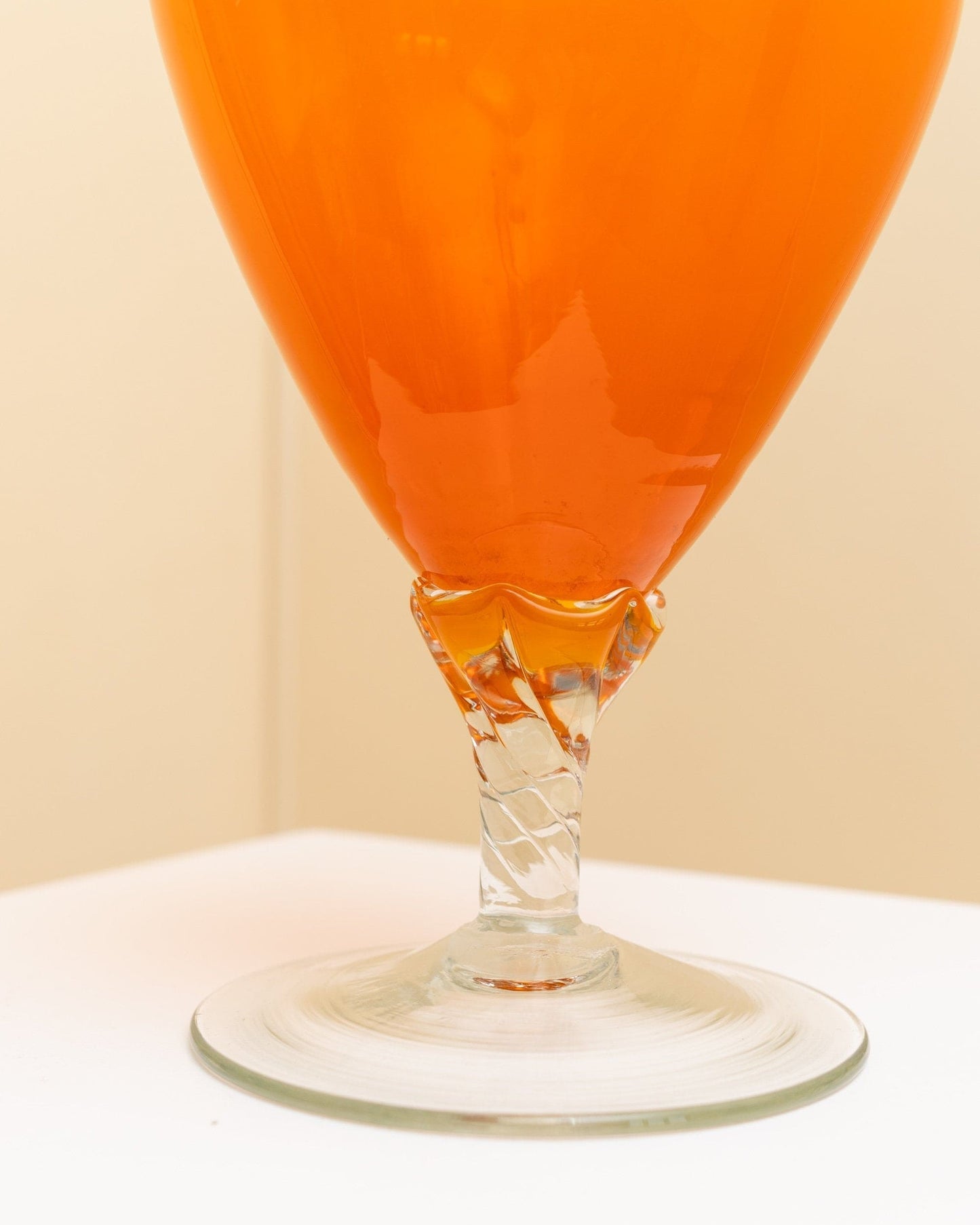 Vase en verre de Murano carafe orange décoration de table design du milieu du siècle Italie Années 1970 vintage