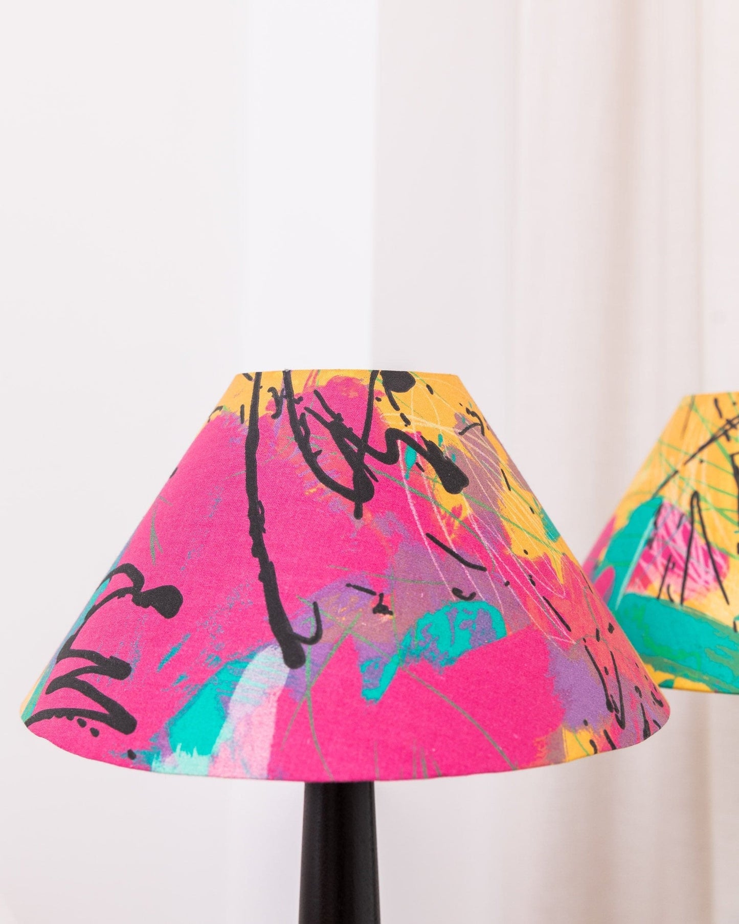 Set of 2 Belgian table lamps by Massive Memphis Pop Art Coloblocking 1980s Vintage