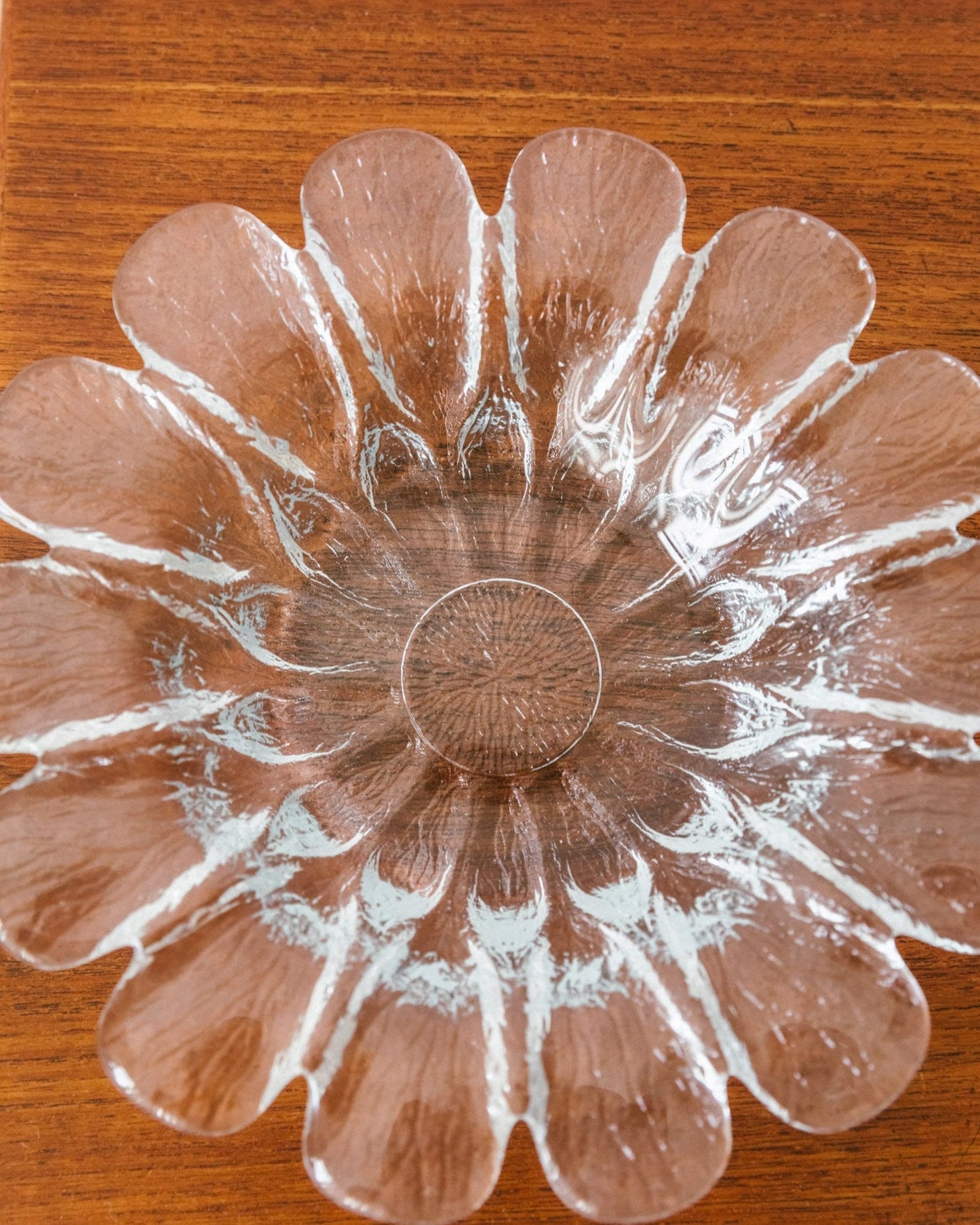 Ensemble de 3 bols danois Holmegaard Flower No. 388, verre de cristal des années 60 70 design vintage du milieu du siècle