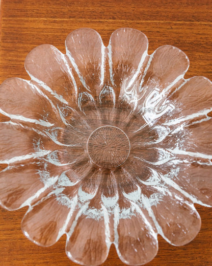 Set of 3 Danish Holmegaard Flower Bowls No. 388, 60s 70s Crystal Glass Mid Century Design Vintage