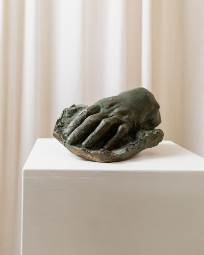 Bronze sculpture of a hand Italy 1960s Arts and Crafts Florence sculptural details vintage