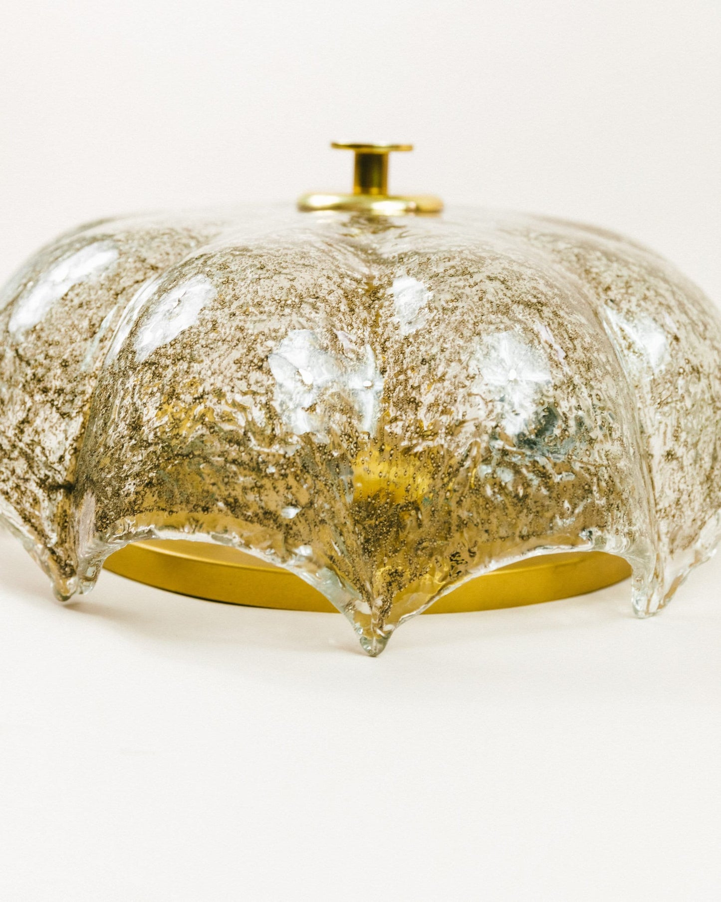 Grand plafonnier impérial en verre de cristal années 60 70 lampe du milieu du siècle vintage