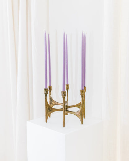 Michael Harjes Bronze Candle Holder 6 Arms Made in Germany, 1960s Vintage