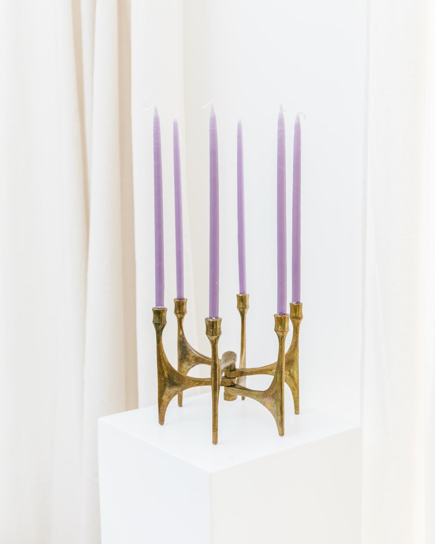 Michael Harjes Bronze Candle Holder 6 Arms Made in Germany, 1960s Vintage