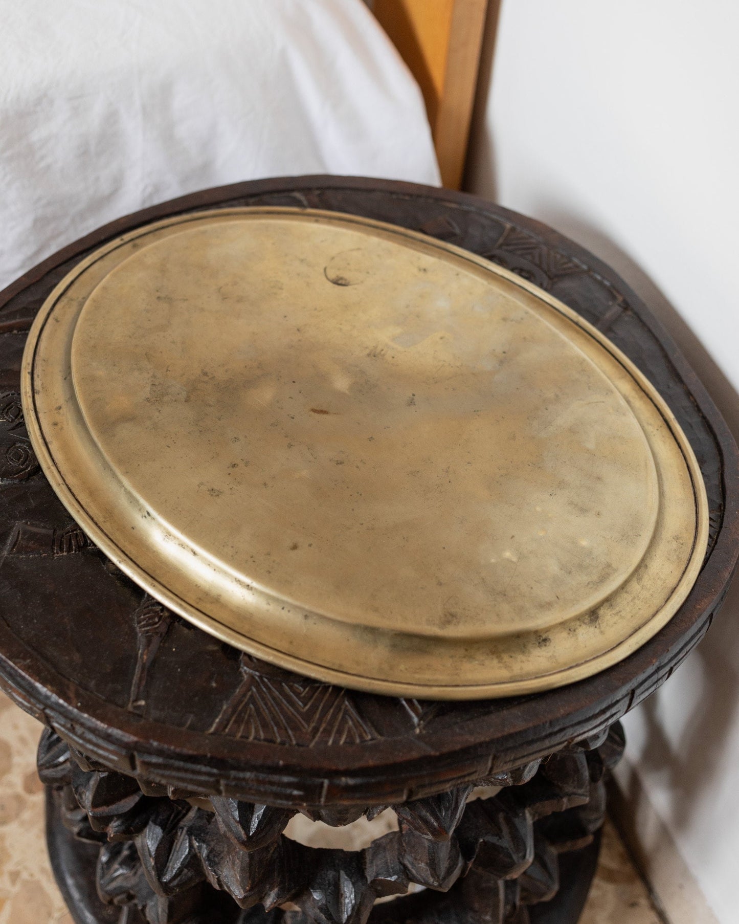 Gold plated tray by Henniger &amp; Co oval bowl for table decoration Art Deco Germany 1930s Vintage