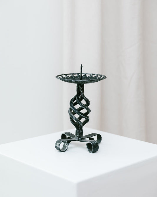 Forged candle holder brutalist design 1950s vintage