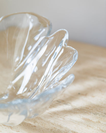 XL Danish crystal bowl by Lütken for Royal Copenhagen 1970s Mid Century Design Vintage