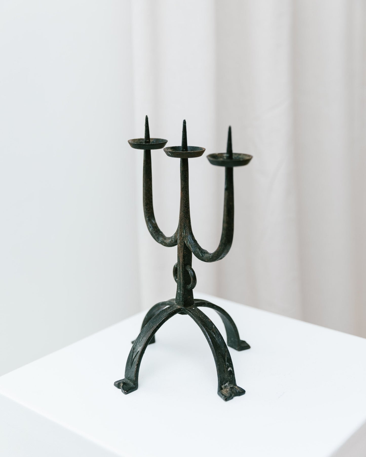 Iron candle holder statue mid century design 70s vintage