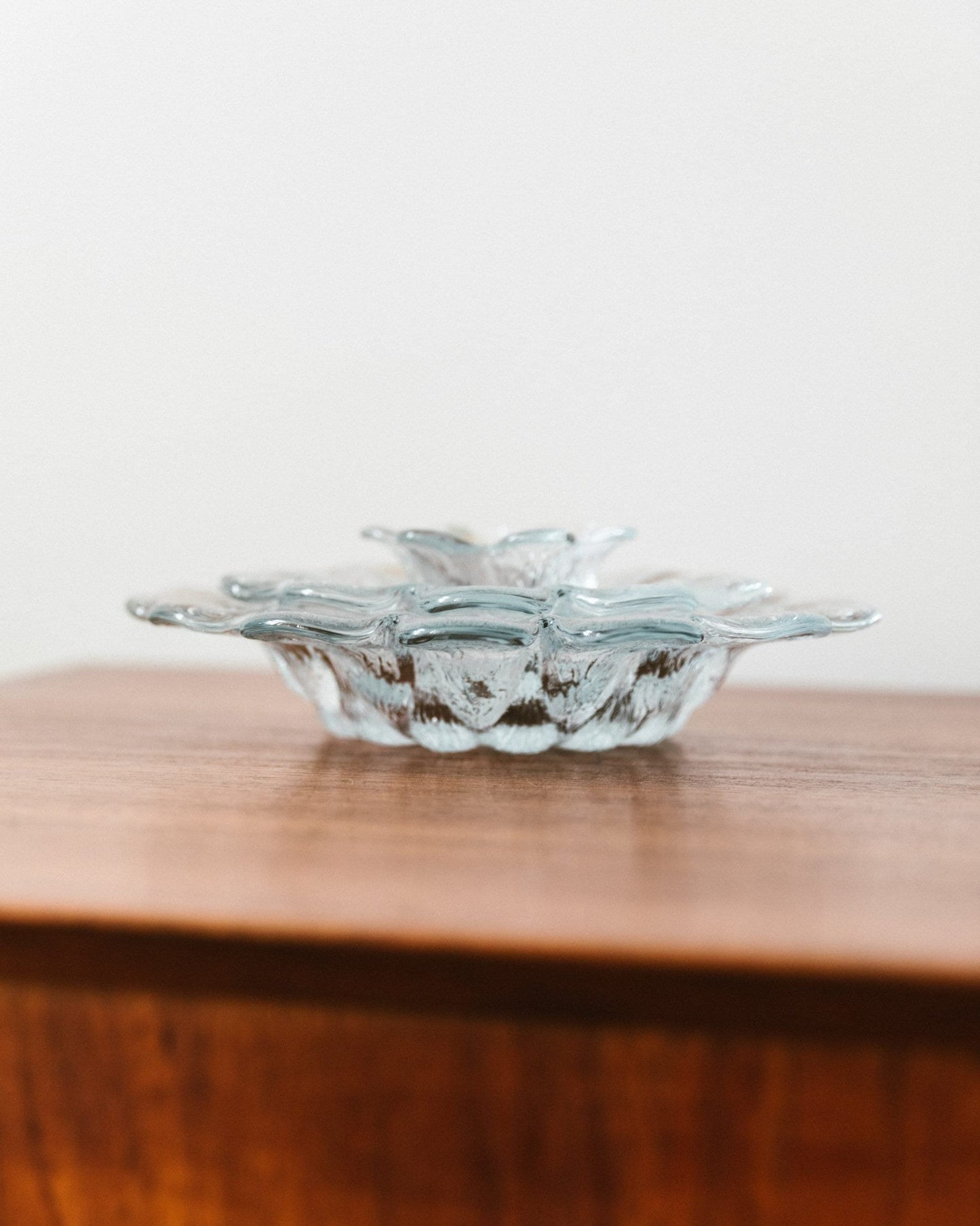 Set of 3 Danish Holmegaard Flower Bowls No. 388, 60s 70s Crystal Glass Mid Century Design Vintage