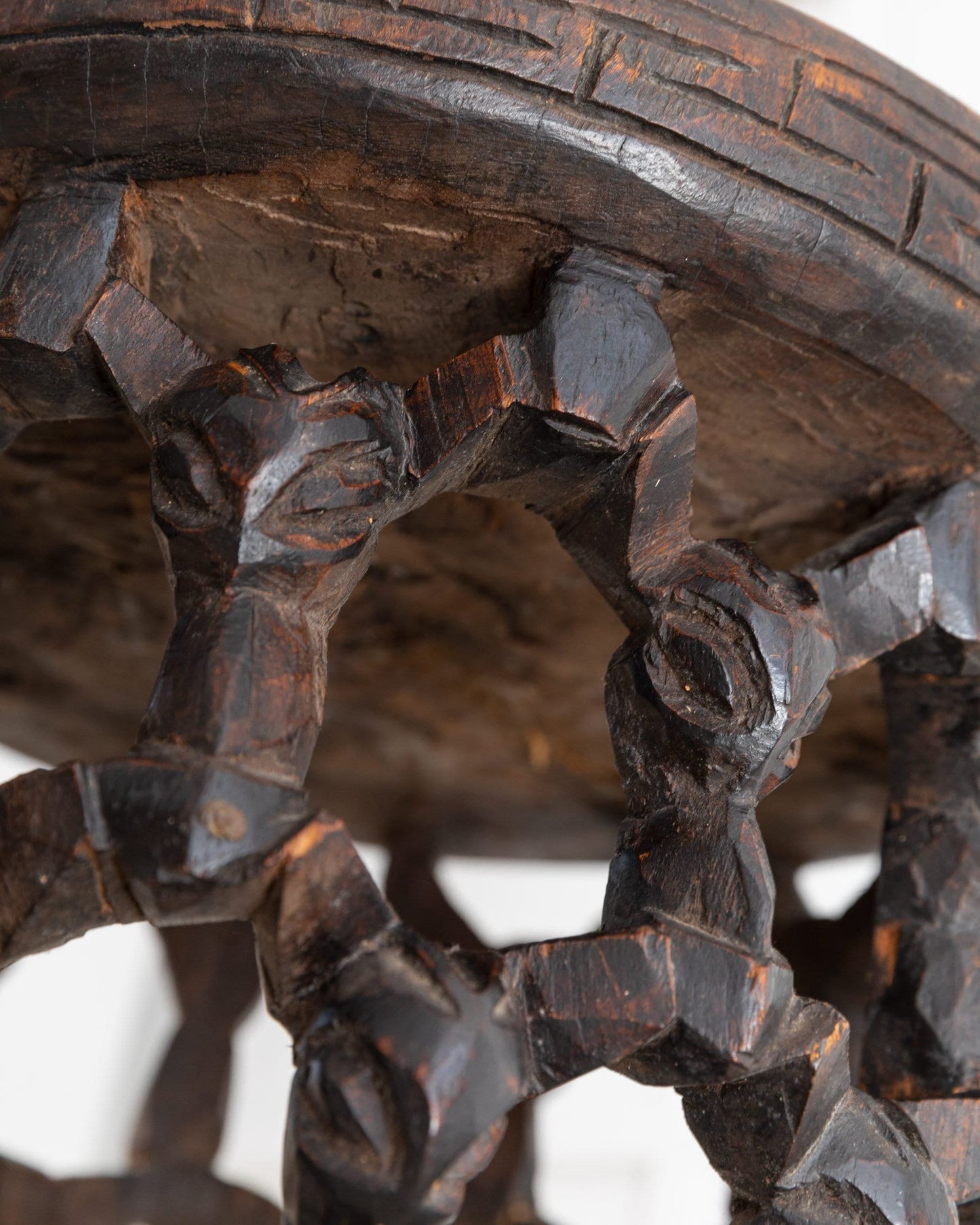 Ancienne table tabouret Bamileke du Cameroun Art africain années 1950 vintage