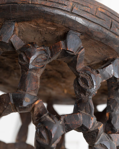 Old Bamileke stool table from Cameroon African art 1950s vintage