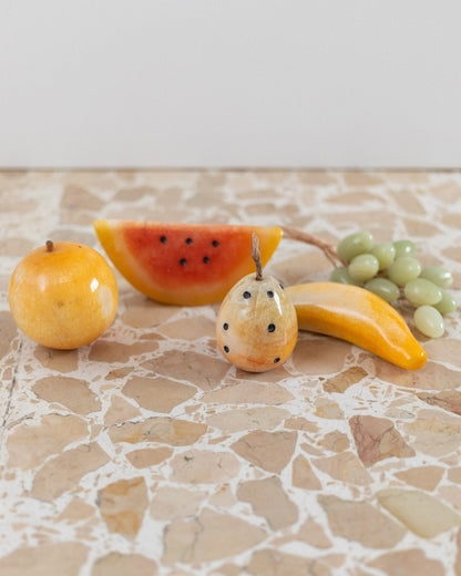 Set of 5 alabaster fruits colorful stone fruits handmade Mid Century Design Italy 1970s Vintage