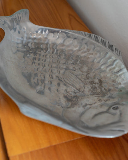 Arthur Court Fish Tray Plate in silver Mid Century Design 1970s Vintage