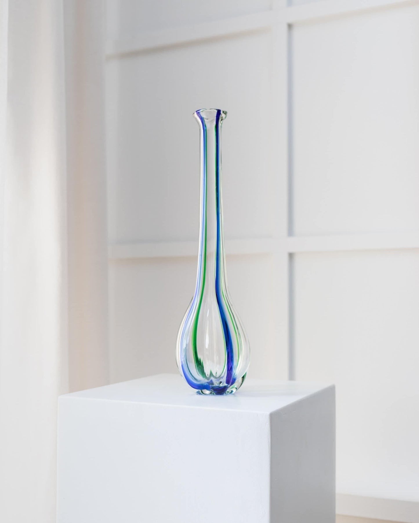 Vase XL Archimede Seguso (15,3 ») Verre fabriqué en Italie McM millésime des années 1970