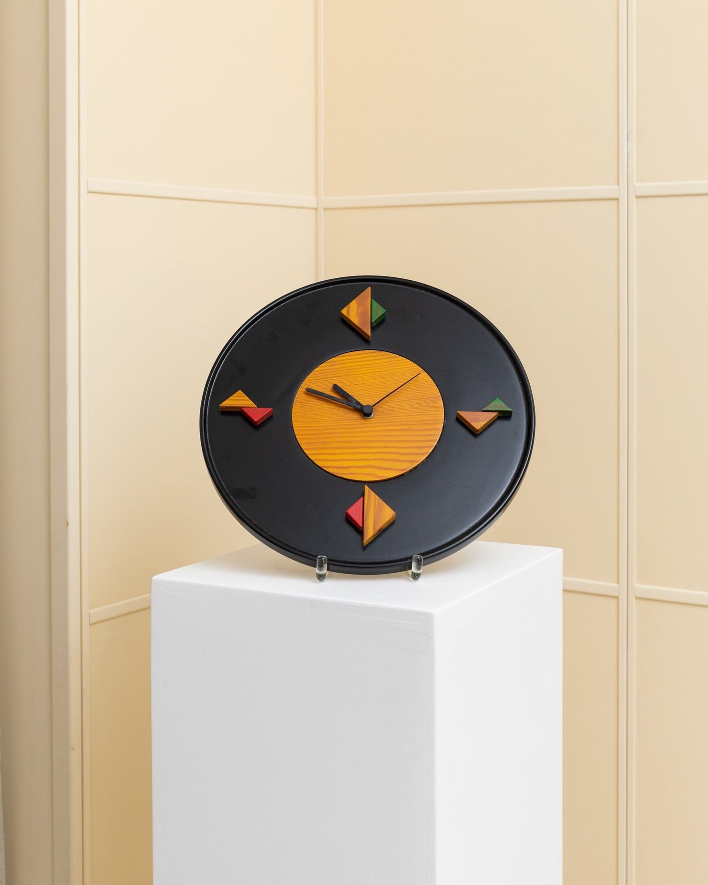 Wall Clock by Legnomania Postmodern Memphis Style Made in Italy 1980s Vintage