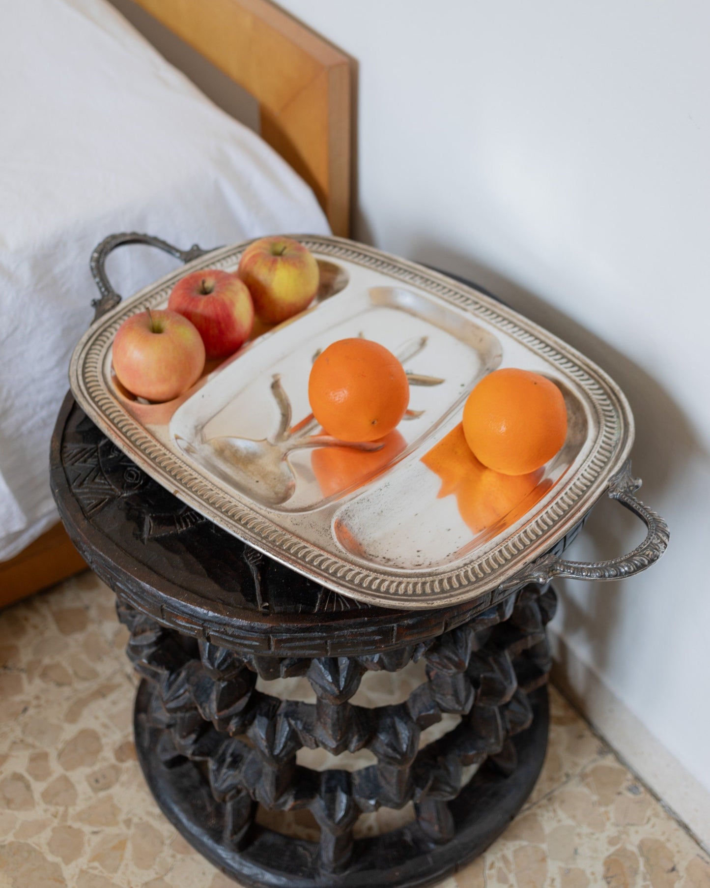 Silver plated tray roasting tray in silver classic design Italy 1950s vintage