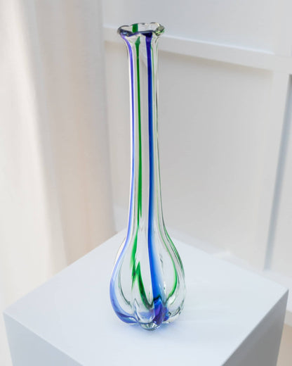 Vase XL Archimede Seguso (15,3 ») Verre fabriqué en Italie McM millésime des années 1970