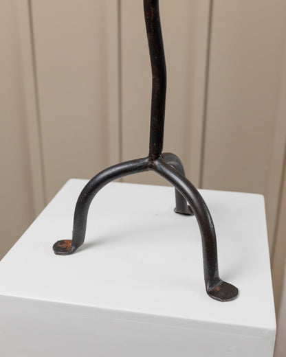 XXL candle holder made of hand-forged iron wave shape brutalist design made in Italy 1970s vintage