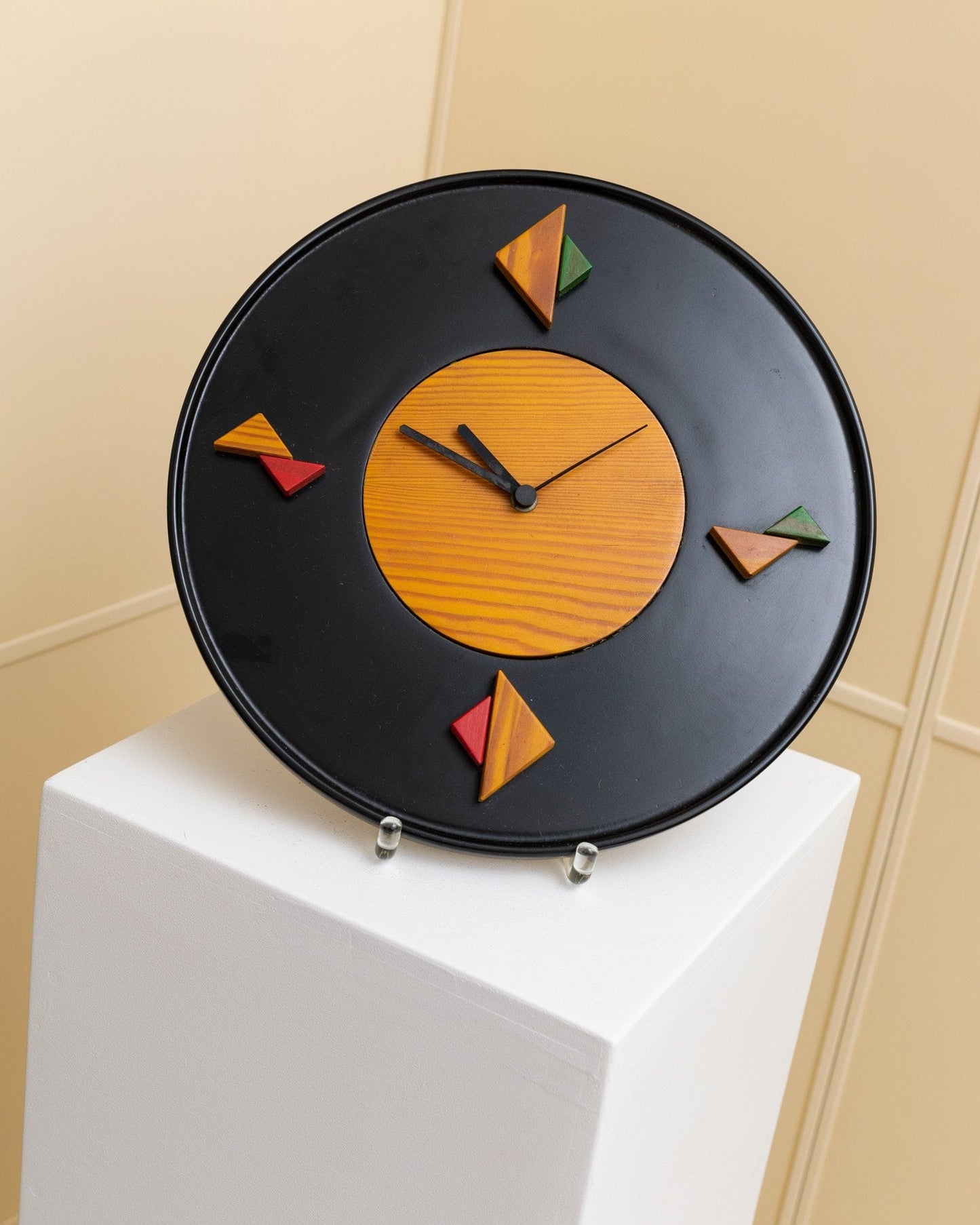 Wall Clock by Legnomania Postmodern Memphis Style Made in Italy 1980s Vintage