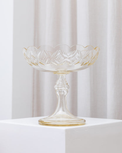 Table centerpiece crystal glass classic stand bowl Art Nouveau made in Italy 1910s vintage