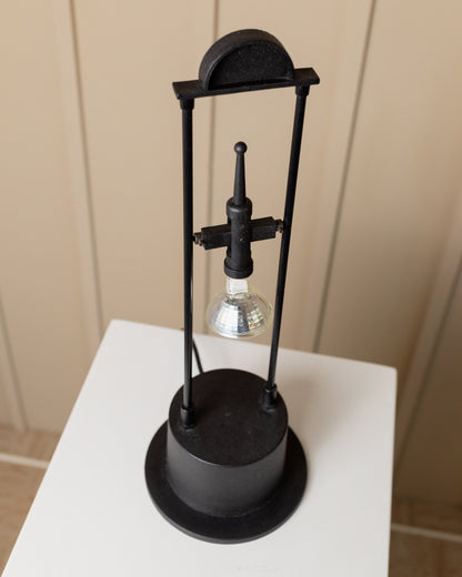 Tischlampe 80er in Schwarz Postmodernes Memphis-Design verstellbare Lampe Italien MCM Vintage