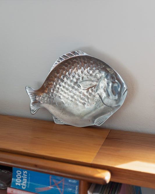 Assiette de plateau de poisson Arthur Court en argent design du milieu du siècle millésime des années 1970