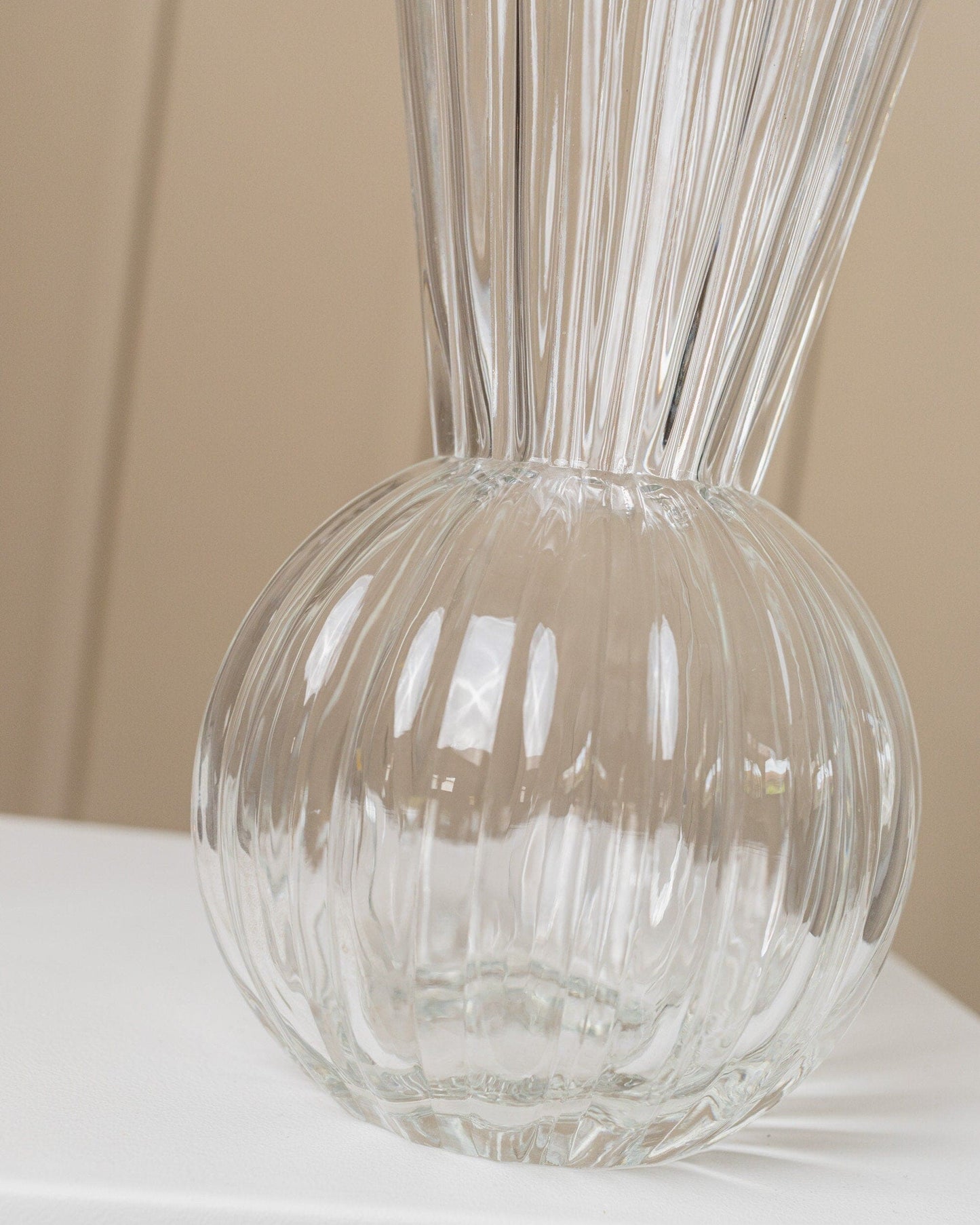 Glass Vase Murano 1970s Riffle Flower Vase or Carafe Mid Century Design Italy Vintage