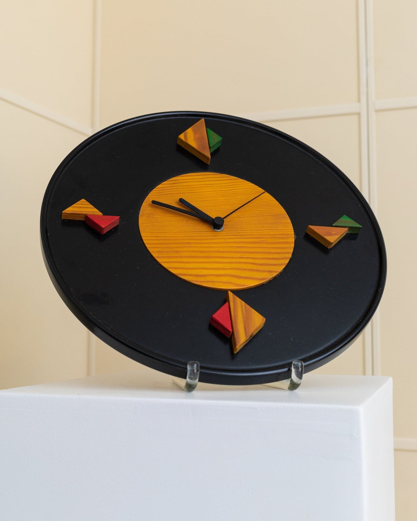 Wall Clock by Legnomania Postmodern Memphis Style Made in Italy 1980s Vintage