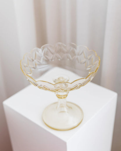 Table centerpiece crystal glass classic stand bowl Art Nouveau made in Italy 1910s vintage