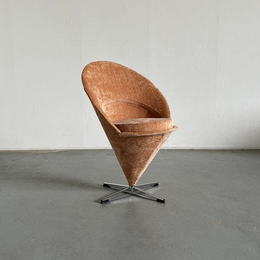 Iconic Verner Panton 'Cone' Chair peach by Vitra, 1950s Denmark Vintage