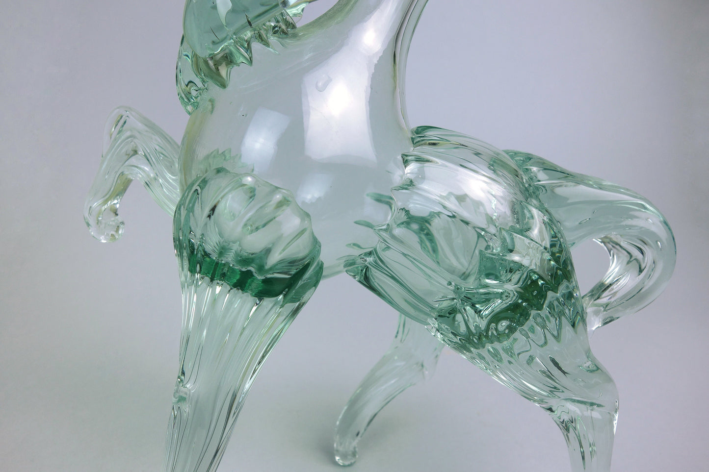 Vintage Murano Italian Horse in mint green from the early 1970s