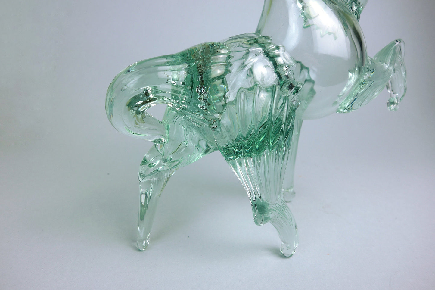 Vintage Murano Italian Horse in mint green from the early 1970s