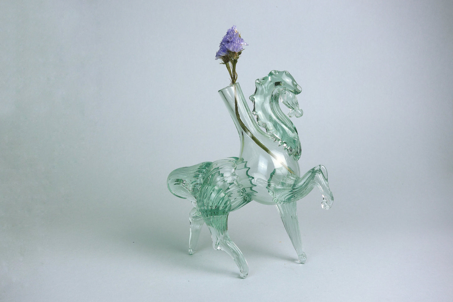 Vintage Murano Italian Horse in mint green from the early 1970s