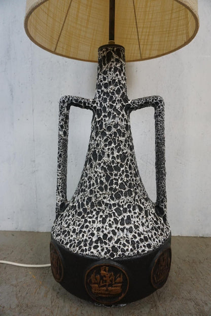 Stylish floor lamp with Fat Lava ceramic base Vintage