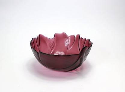 Vintage violet glass bowl from the 80s Art Deco cabbage red cabbage Luminarc Arcoroc