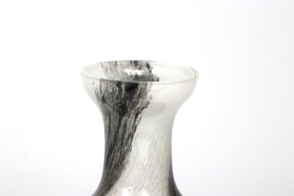 Vase à fleurs de Murano vintage des années 1970 Black White Swirl Heavy Italie années 70 70 1970 Brutaliste années 60 60 1960 Florence