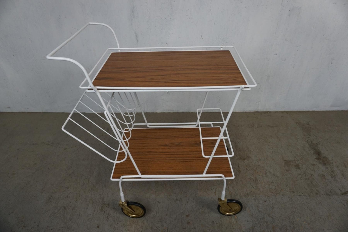 Iconic serving trolley with newspaper rack and bottle holder Vintage