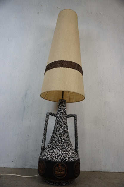 Stylish floor lamp with Fat Lava ceramic base Vintage