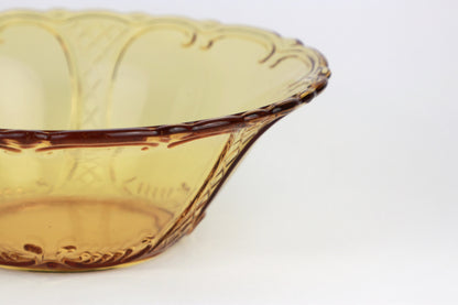 Vintage pressed glass bowl Walther Glas amber yellow fruit bowl salad bowl glass bowl 1930 Erika 30s Art Deco salad bowl